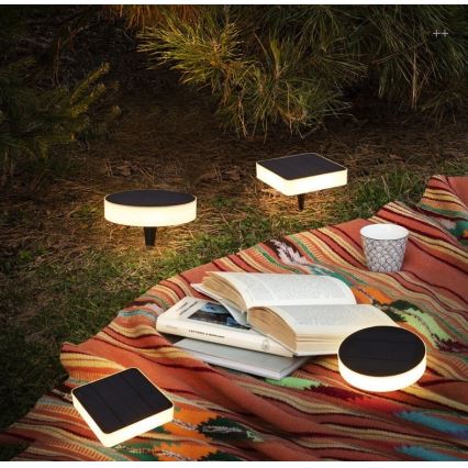 Immax NEO 07911L - Luminaire solaire RGB à intensité variable avec détecteur NEO LITE LED/1W/5V angulaire IP54 Tuya 1300 mAh