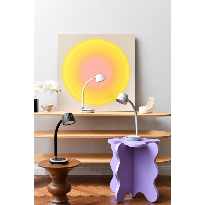 Immax NEO 08996L - Lampe de table à intensité variable avec charge sans fil PERLA LED/1,5W + LED/6W/230V 3800-4300K