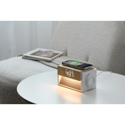 Immax NEO 09114L - Lampada da tavolo LED con sveglia e ricarica CALM LED/1,2W/5V