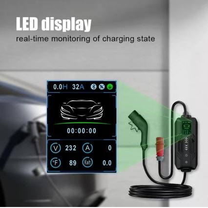 Immax - Stazione di ricarica portatile per veicoli elettrici EV AC Tipo 2 16A/380V 11 kW + spina 230V, cavo 5 m, Wi-Fi Tuya