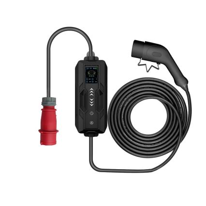 Immax - Stazione di ricarica portatile per veicoli elettrici EV AC Tipo 2 16A/380V 11 kW + spina 230V, cavo 5 m, Wi-Fi Tuya