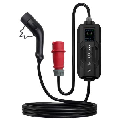 Immax - Stazione di ricarica portatile per veicoli elettrici EV AC Tipo 2 16A/380V 11 kW + spina 230V, cavo 5 m, Wi-Fi Tuya