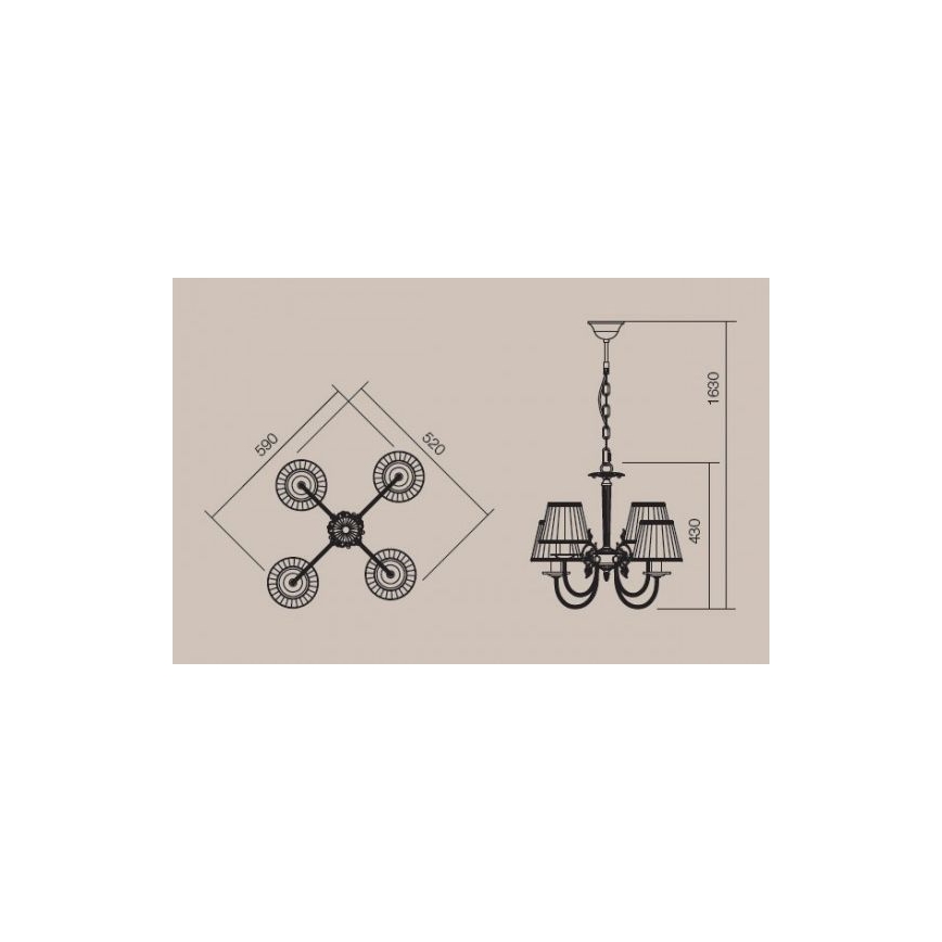Incanti 02-657 - Suspension chaîne ILARIA 4xE14/28W/230V