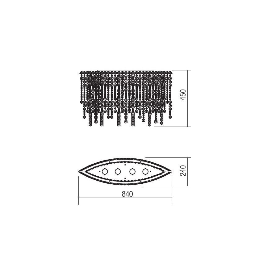 Incanti ITV CLOV4 10 60 - Cristal en saillie suspension TREVI 4xGU10/50W/230V