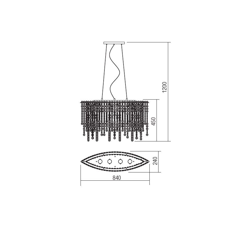 Incanti ITV POV4 10 60 - Suspension filaire en cristal TREVI 4xGU10/50W/230V