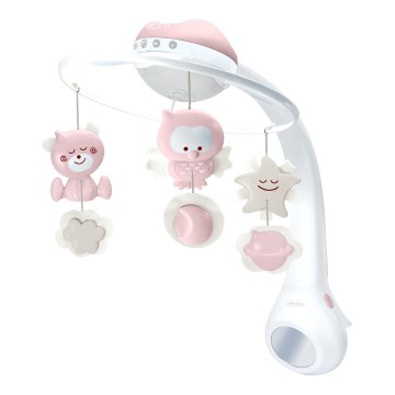 Infantino - Culla mobile con melodia e proiettore 3in1 3xAAA rosa
