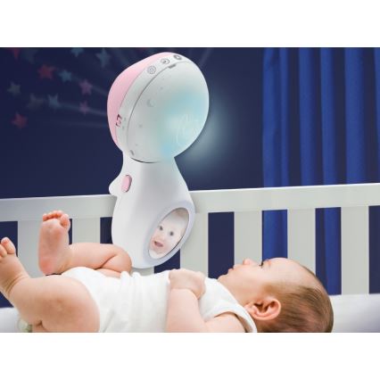 Infantino - Culla mobile con melodia e proiettore 3in1 3xAAA rosa