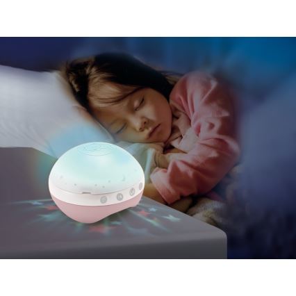 Infantino - Culla mobile con melodia e proiettore 3in1 3xAAA rosa