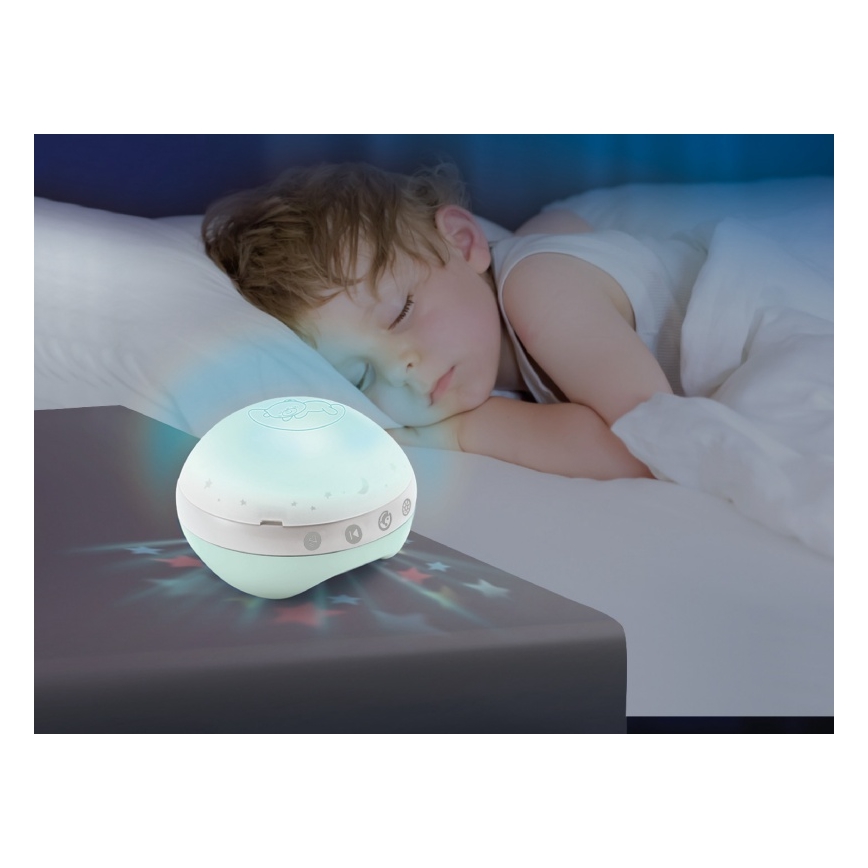 Infantino - Culla mobile con melodia e proiettore 3in1 3xAAA verde