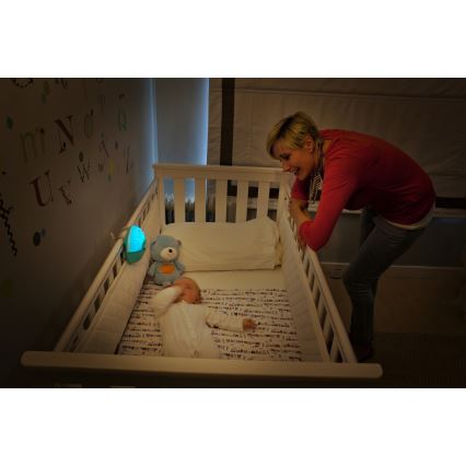 Infantino - Lampada per bambini piccola con proiettore 3xAA blu