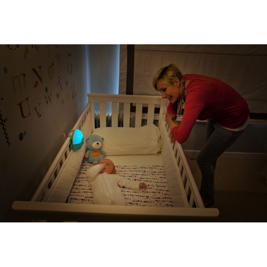 Infantino - Lampada per bambini piccola con proiettore 3xAA blu