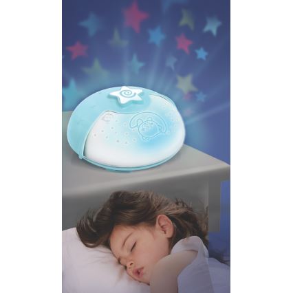 Infantino - Lampada per bambini piccola con proiettore 3xAA blu