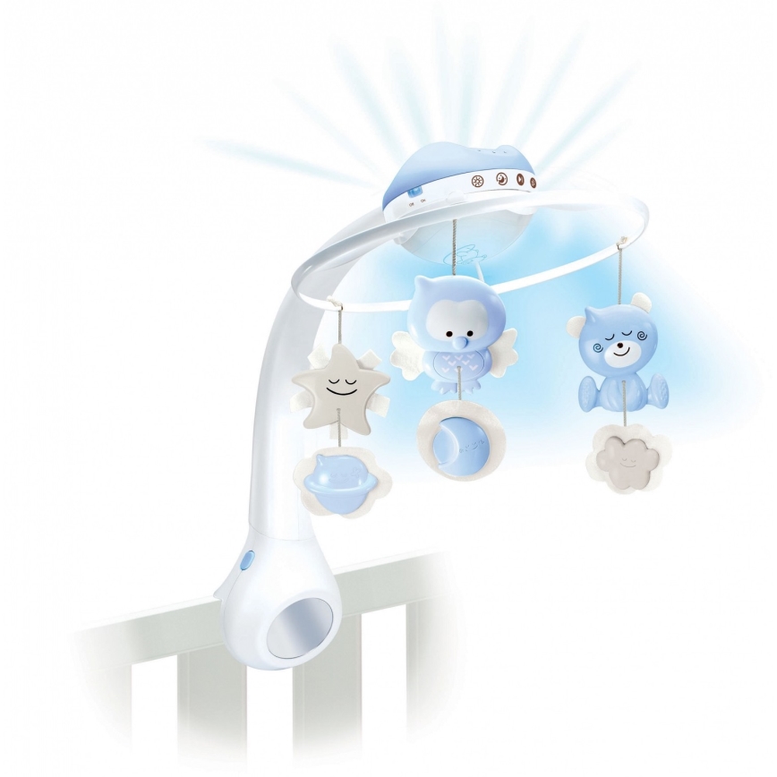 Infantino - Mobile de berceau d'enfant avec mélodie 3en1 3xAAA bleu