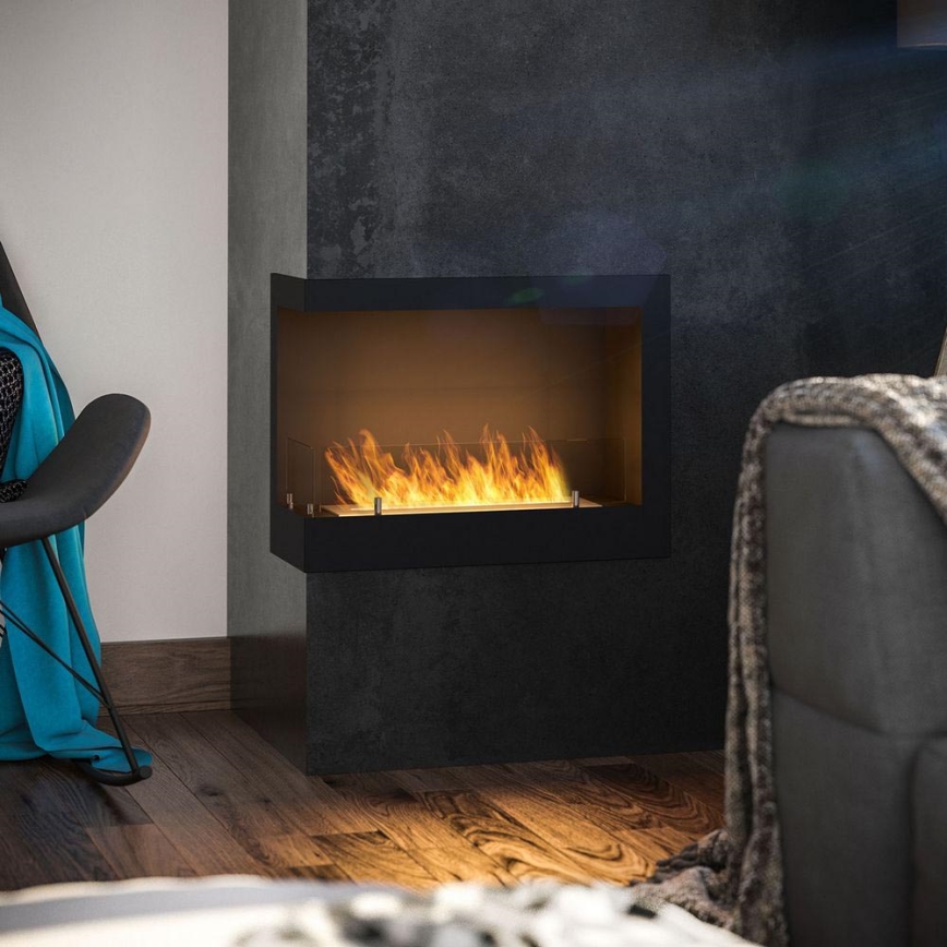 InFire - Angolo Caminetto BIO 45x60 cm 3kW nero