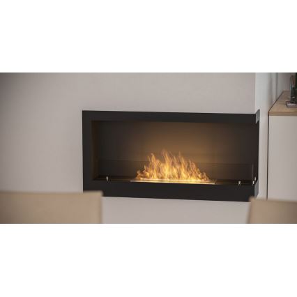 InFire - Angolo Caminetto BIO 45x90 cm 3kW nero