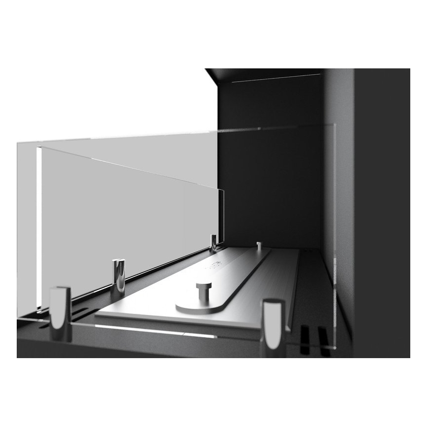 InFire - Angolo Caminetto BIO 45x90 cm 3kW nero