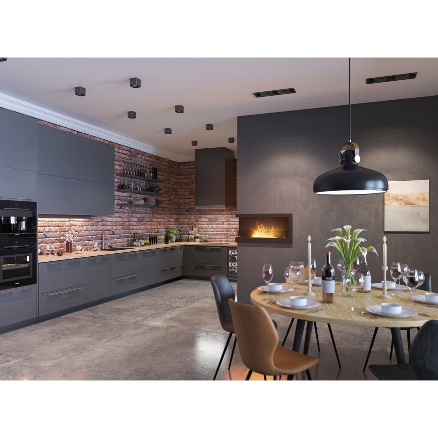 InFire - Angolo Caminetto BIO 45x90 cm 3kW nero