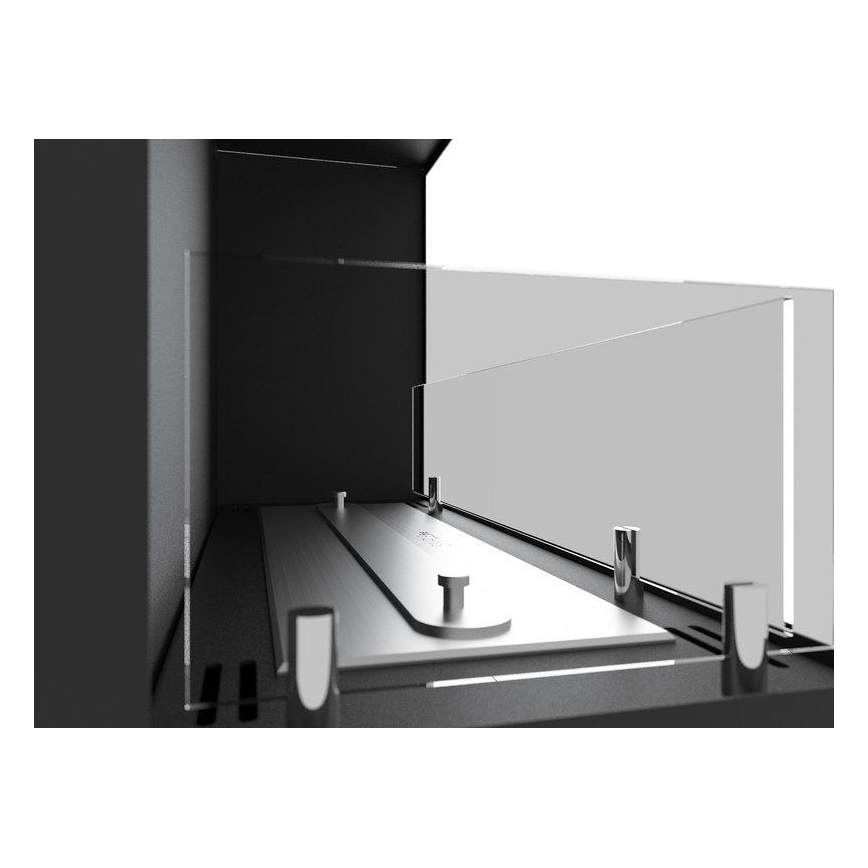 InFire - Angolo Caminetto BIO 45x90 cm 3kW nero