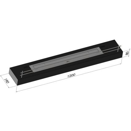 InFire - Caminetto BIO 8x120 cm 3kW nero