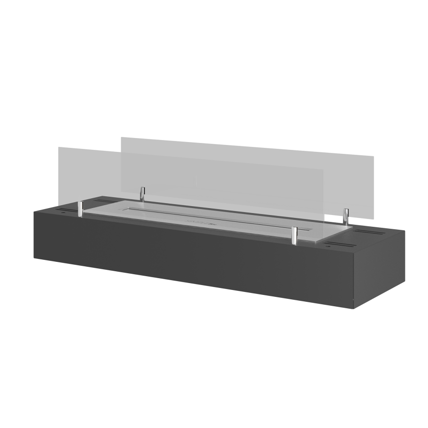 InFire - Caminetto BIO 8x60 cm 3kW nero