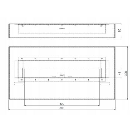 InFire - Caminetto BIO 8x60 cm 3kW nero