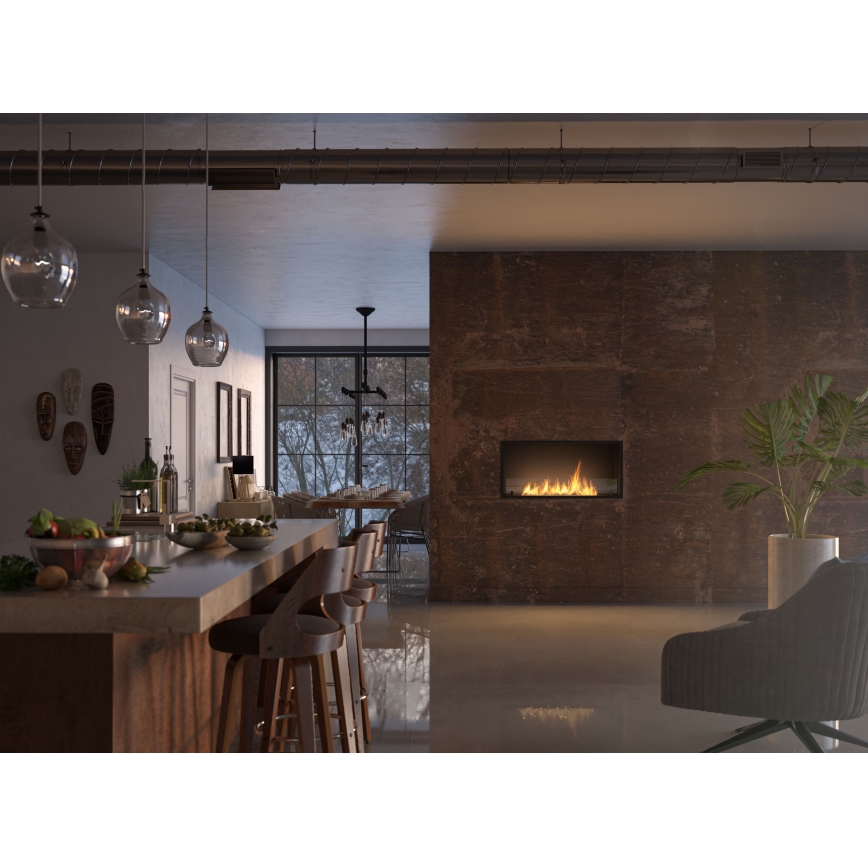 InFire - Caminetto Integrato  BIO 49,4x104,4 cm 6kW nero