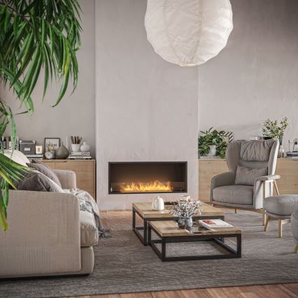 InFire - Caminetto Integrato  BIO 49,4x124,4 cm 6kW nero