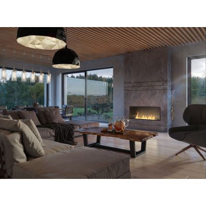 InFire - Caminetto Integrato  BIO 49,4x124,4 cm 6kW nero