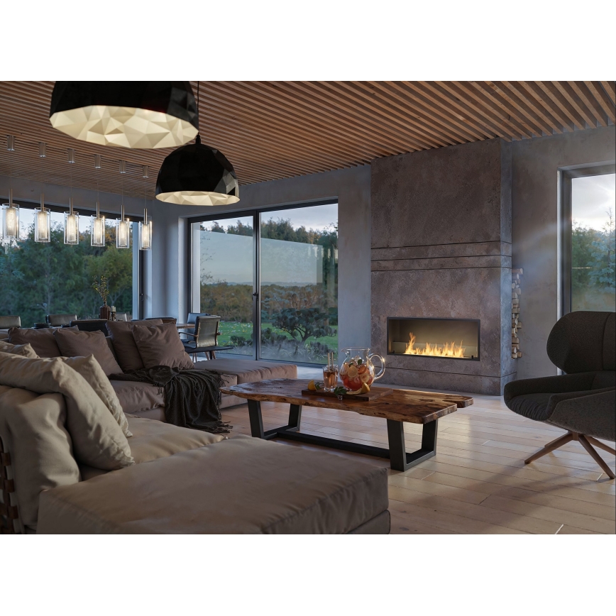 InFire - Caminetto Integrato  BIO 49,4x124,4 cm 6kW nero