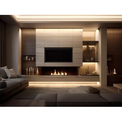 InFire - Caminetto Integrato BIO 7,5x100 cm 6kW nero