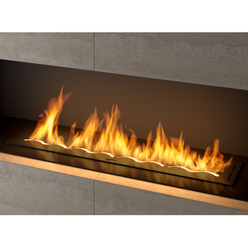 InFire - Caminetto Integrato BIO 7,5x100 cm 6kW nero