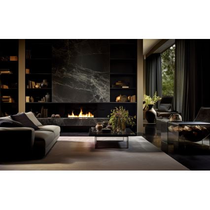InFire - Caminetto Integrato BIO 7,5x100 cm 6kW nero