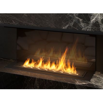 InFire - Caminetto Integrato BIO 7,5x100 cm 6kW nero