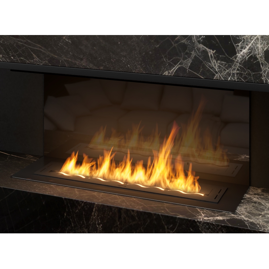 InFire - Caminetto Integrato BIO 7,5x100 cm 6kW nero