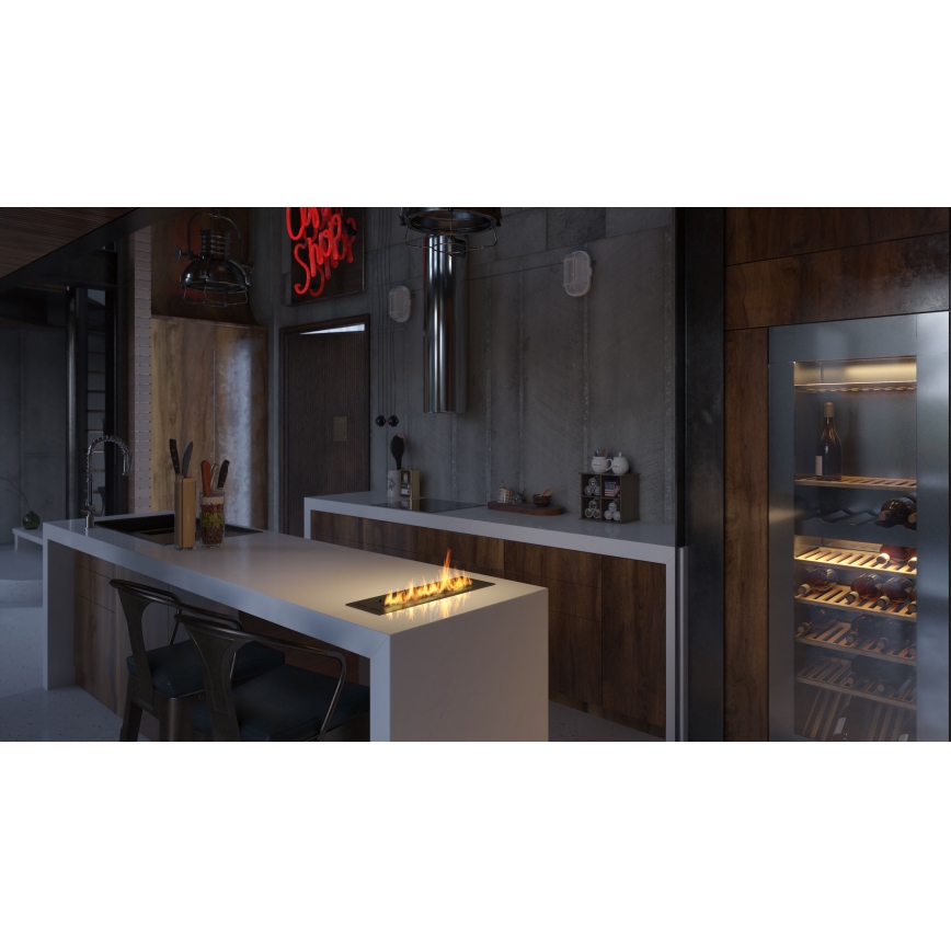 InFire - Caminetto Integrato BIO 7,5x50 cm 3,5kW nero