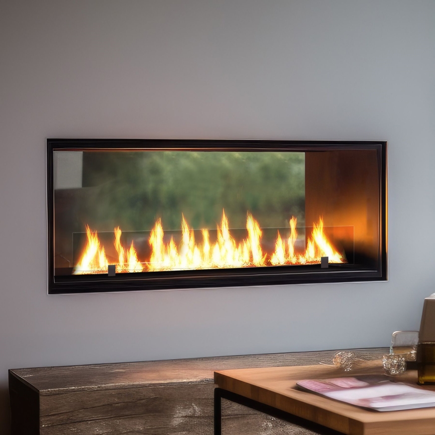 InFire - Cheminée encastrée BIO 48,5x123,5 cm 6kW noir