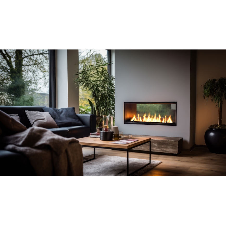 InFire - Cheminée encastrée BIO 48,5x123,5 cm 6kW noir