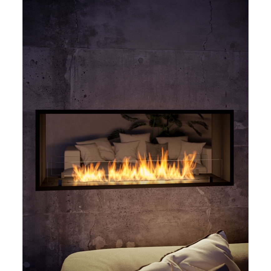 InFire - Cheminée encastrée BIO 48,5x123,5 cm 6kW noir