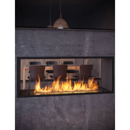 InFire - Cheminée encastrée BIO 48,5x123,5 cm 6kW noir