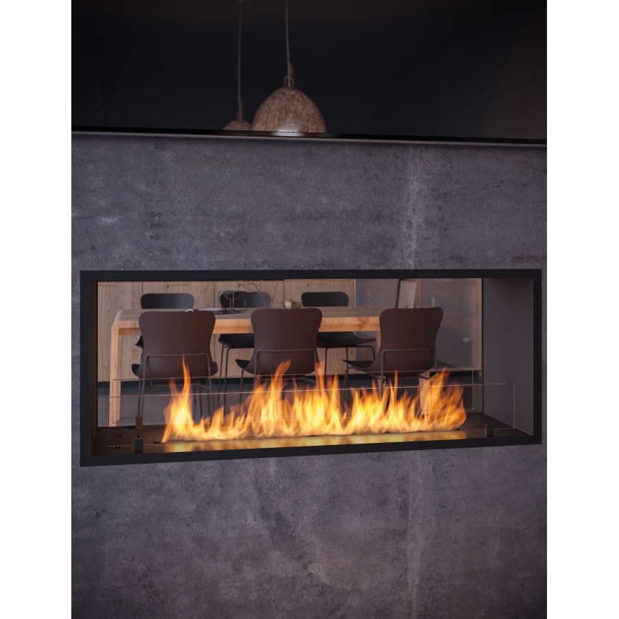 InFire - Cheminée encastrée BIO 48,5x123,5 cm 6kW noir