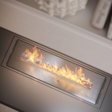 InFire - Cheminée encastrée BIO 5,5x50 cm 3kW chrome mat
