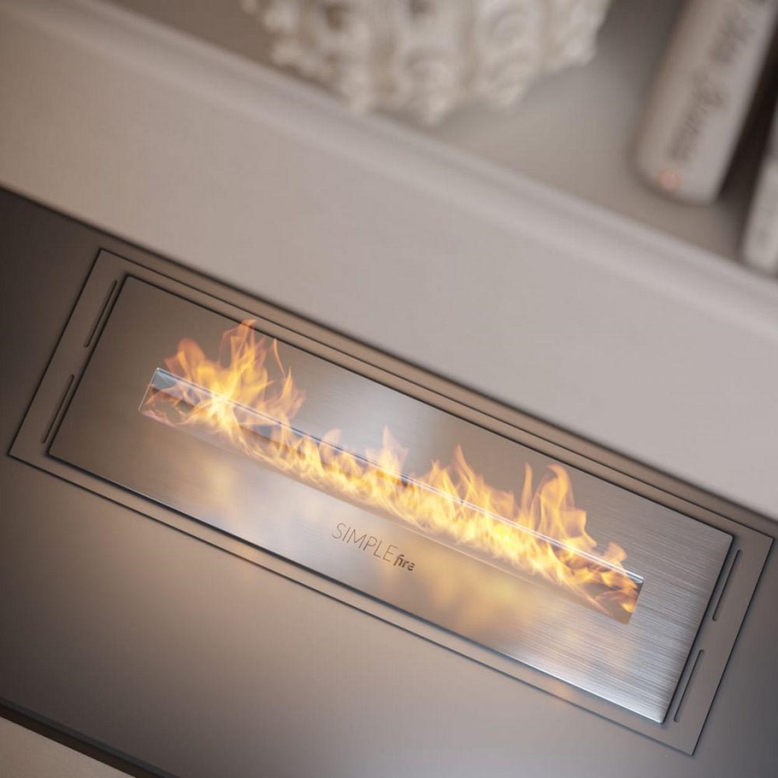 InFire - Cheminée encastrée BIO 5,5x50 cm 3kW chrome mat