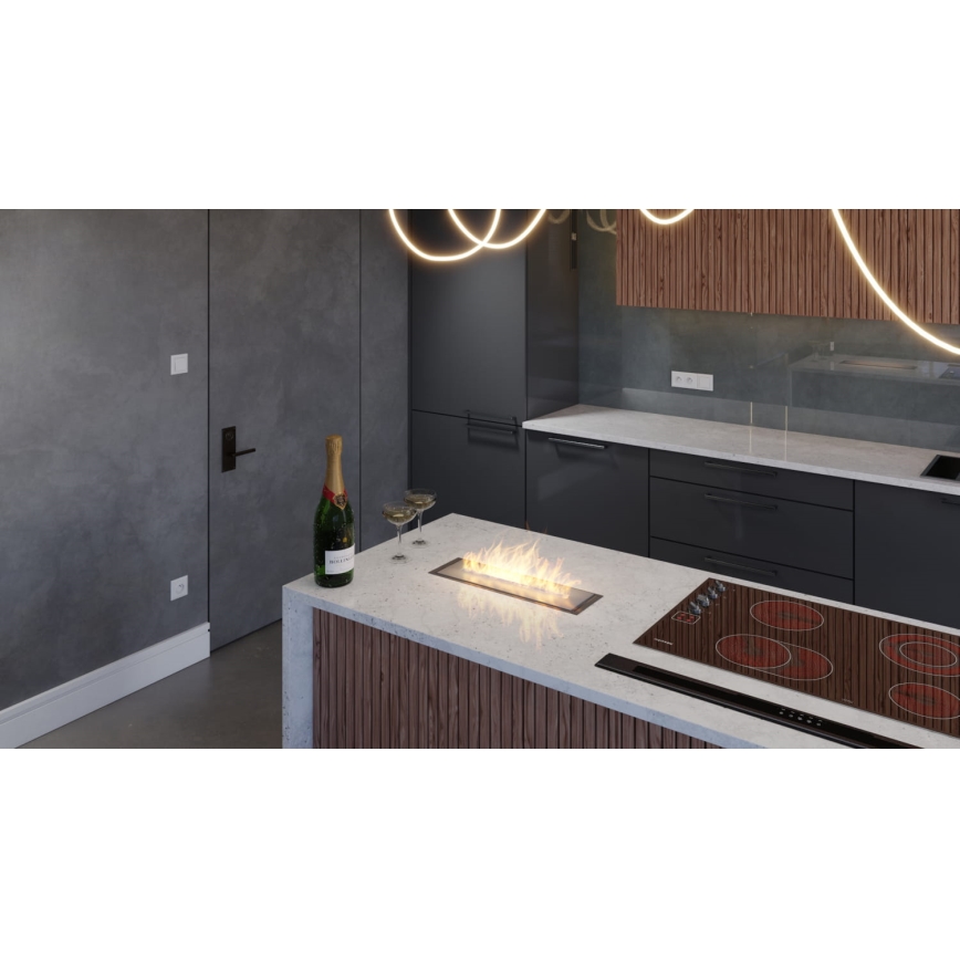 InFire - Cheminée Encastrée BIO 5,5x50 cm 3kW noir