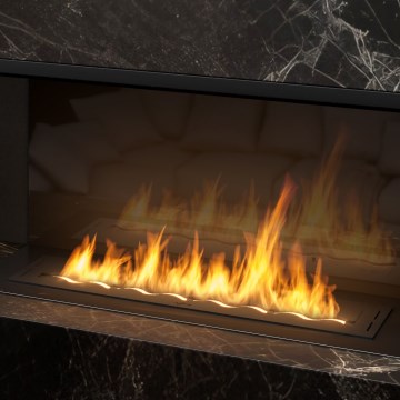 InFire - Cheminée encastrée BIO 7,5x100 cm 6kW noir