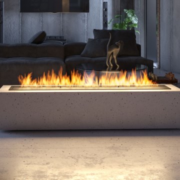 InFire - Cheminée encastrée BIO 7,5x120 cm 7kW noir
