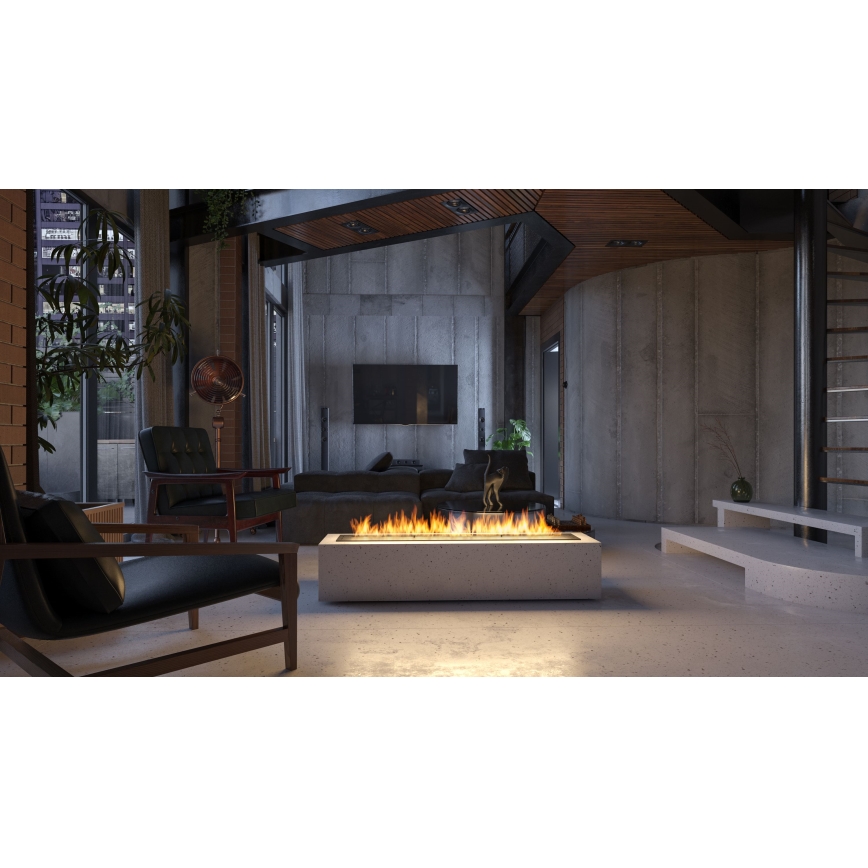 InFire - Cheminée encastrée BIO 7,5x120 cm 7kW noir