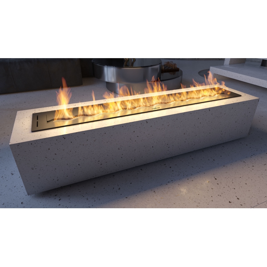 InFire - Cheminée encastrée BIO 7,5x120 cm 7kW noir
