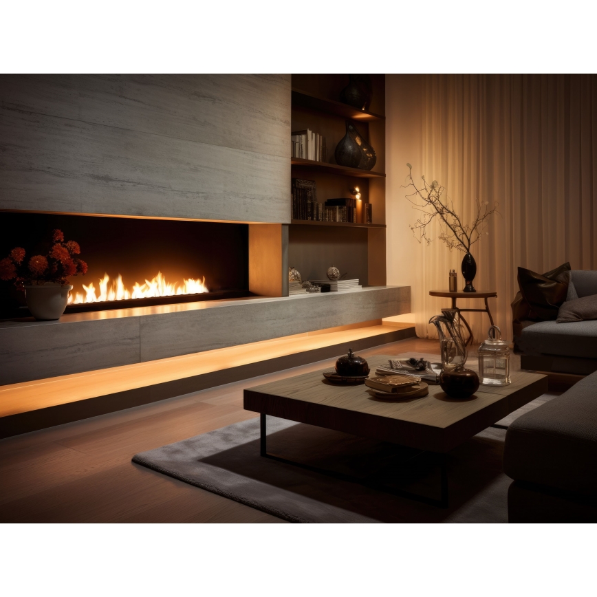 InFire - Cheminée encastrée BIO 7,5x120 cm 7kW noir