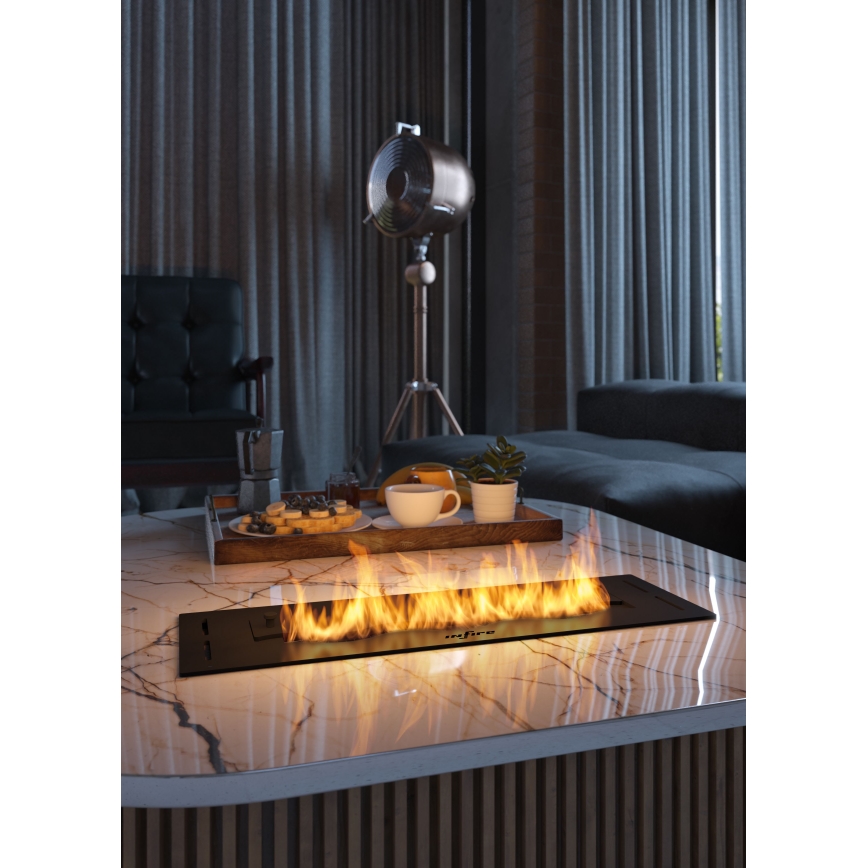 InFire - Cheminée encastrée BIO 7,5x50 cm 3,5kW noir