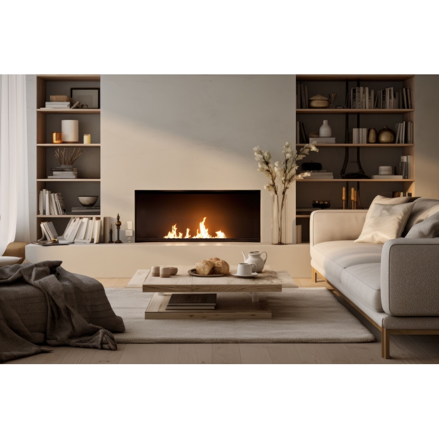 InFire - Cheminée encastrée BIO 7,5x60 cm 3,5kW noir